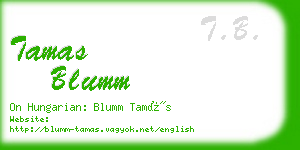 tamas blumm business card